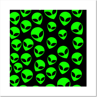 tiny green alien Posters and Art